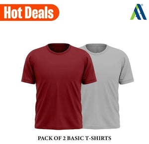 Men's Stitched Jersey Plain T-Shirt, Pack of 2